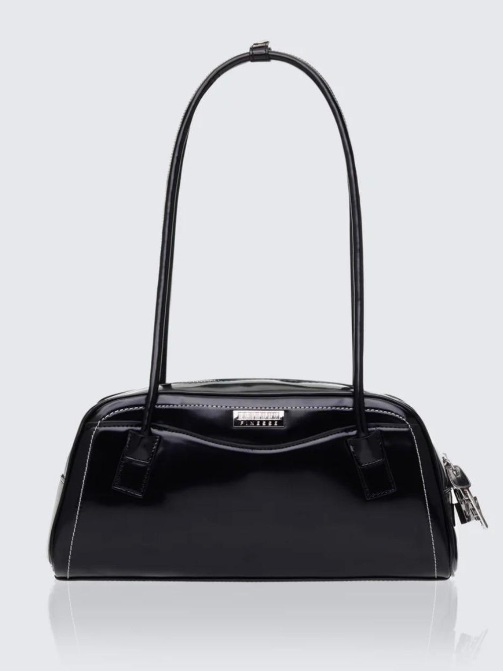 Finesse Black Patent Shoulder Bag/New With Tag